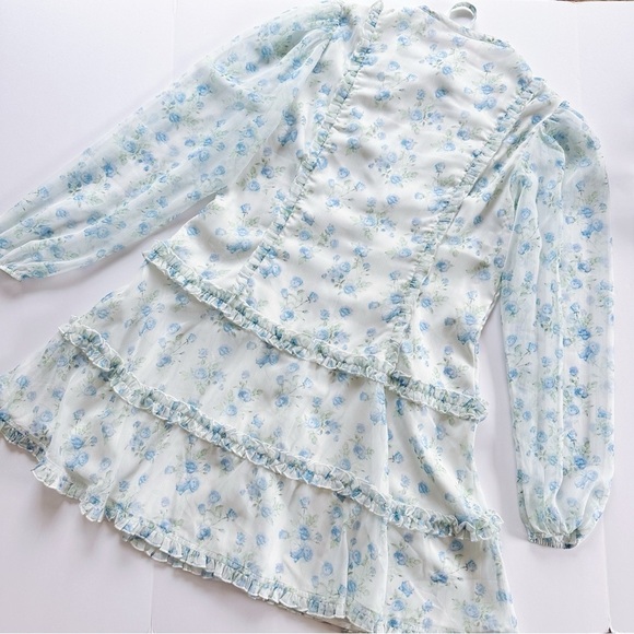 Rachel Parcell Long Sleeve Floral Dress Ruffle Mini - Picture 5 of 7